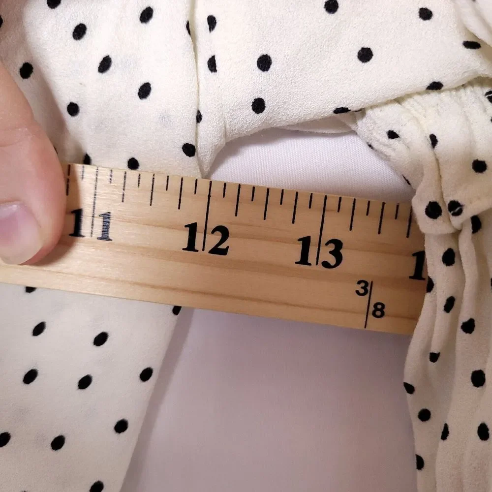 Reformation White Polka Dot Puff Sleeve Blouse